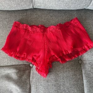 Vintage 1970's Glydons Red Lace Sheer Boyshort Panty Size Small Style 861